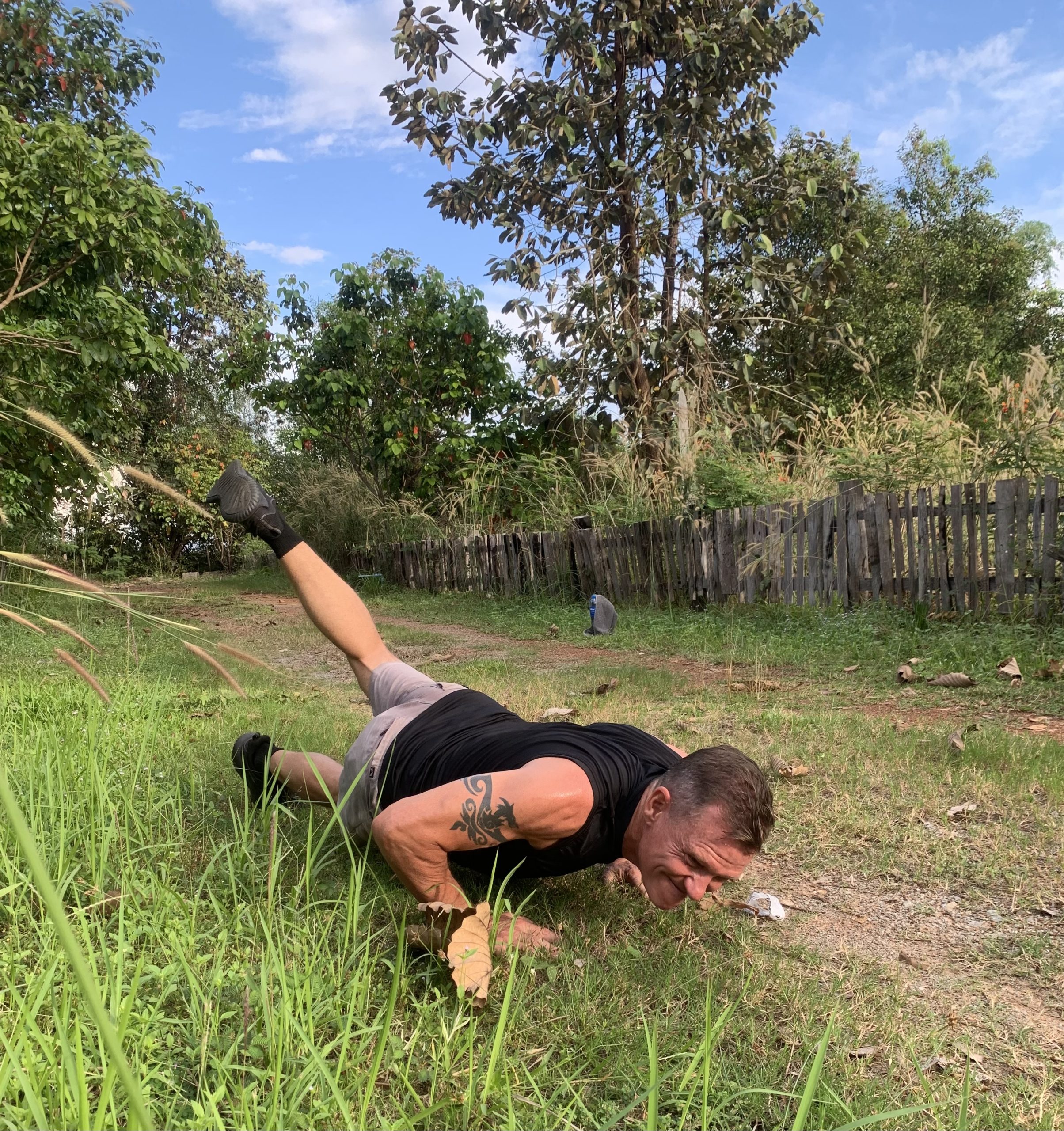Push-ups in nature