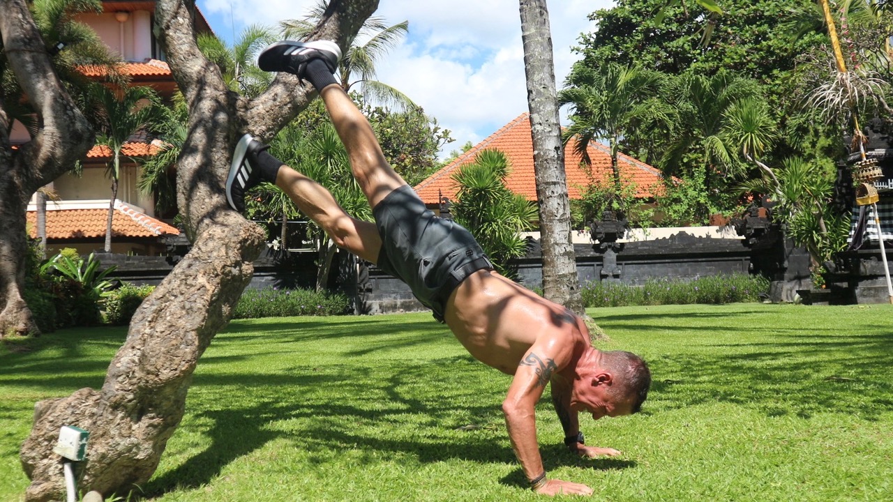 incline push-ups off a tree