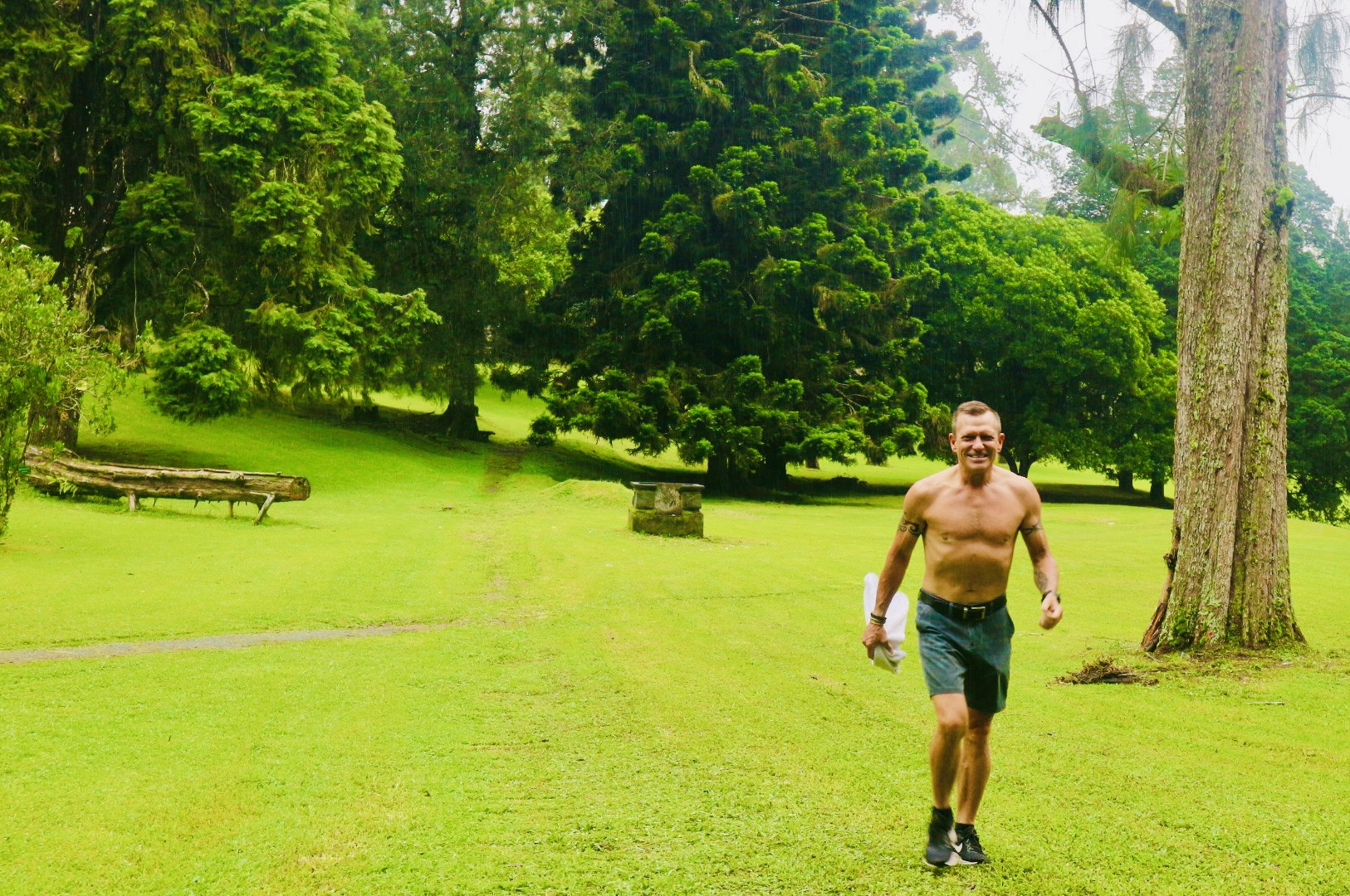 Spending time walking, hiking, training, and relaxing in nature.