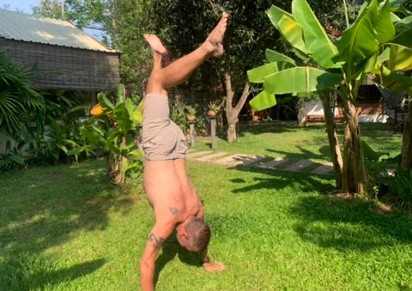 Practicing the Free Handstand. It's great for body and mind control!