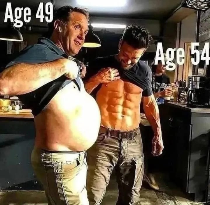On the left while eating carbs and sugar for 49 years, on the right after being Keto-Carnivore for 5 years! Photo by Rob Hourmont