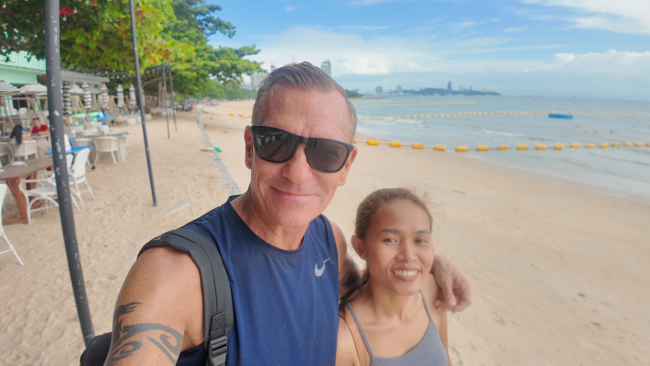 On the beach walking in nature